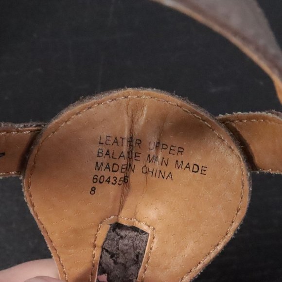 Audrey Brooke Women's 8 Briona Leather Espedrilles Wedge Open Toe Heels - Picture 10 of 11